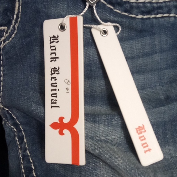 Rock Revival Women's 26 Straight Jen Embellished Shimmer Distressed NWT - Picture 7 of 13